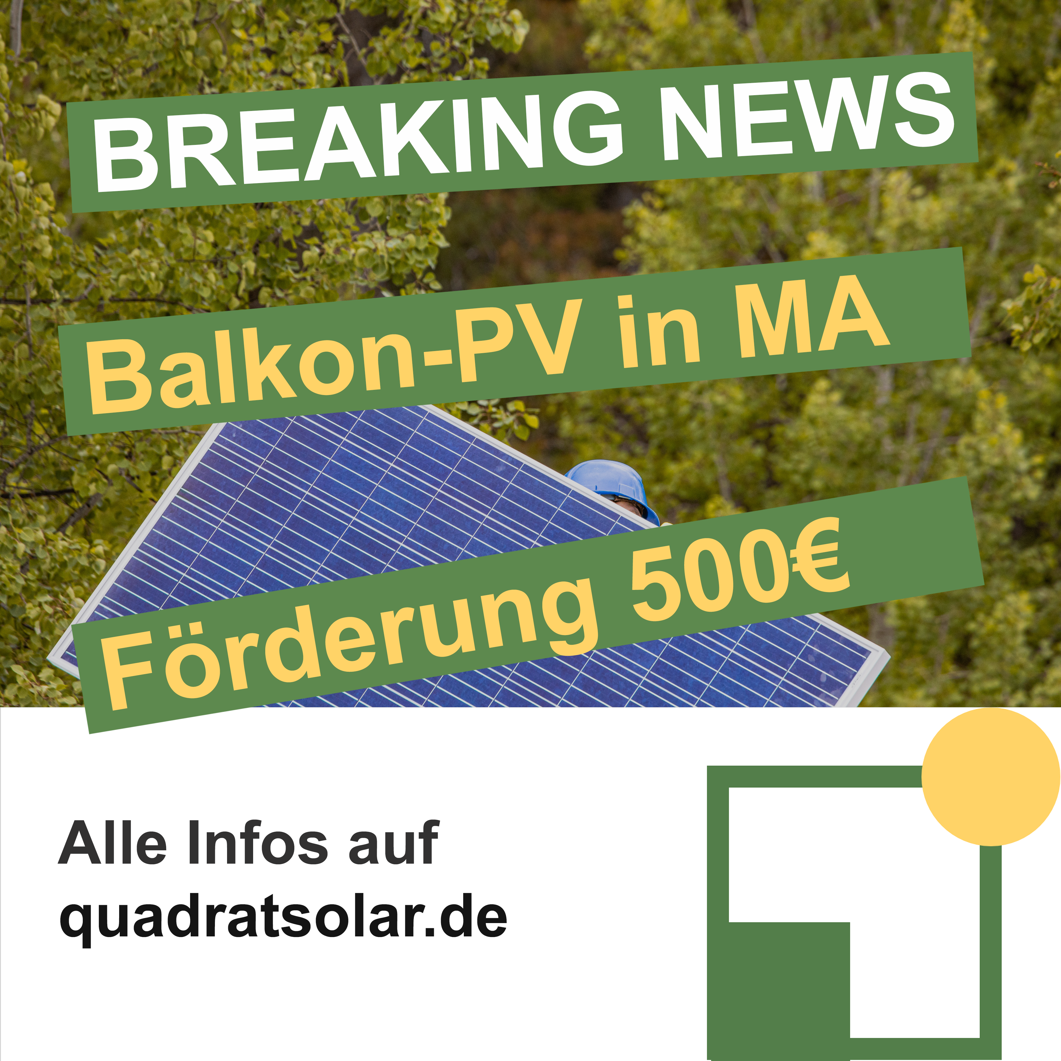 Förderung von BalkonSolar – jetzt auch in Mannheim